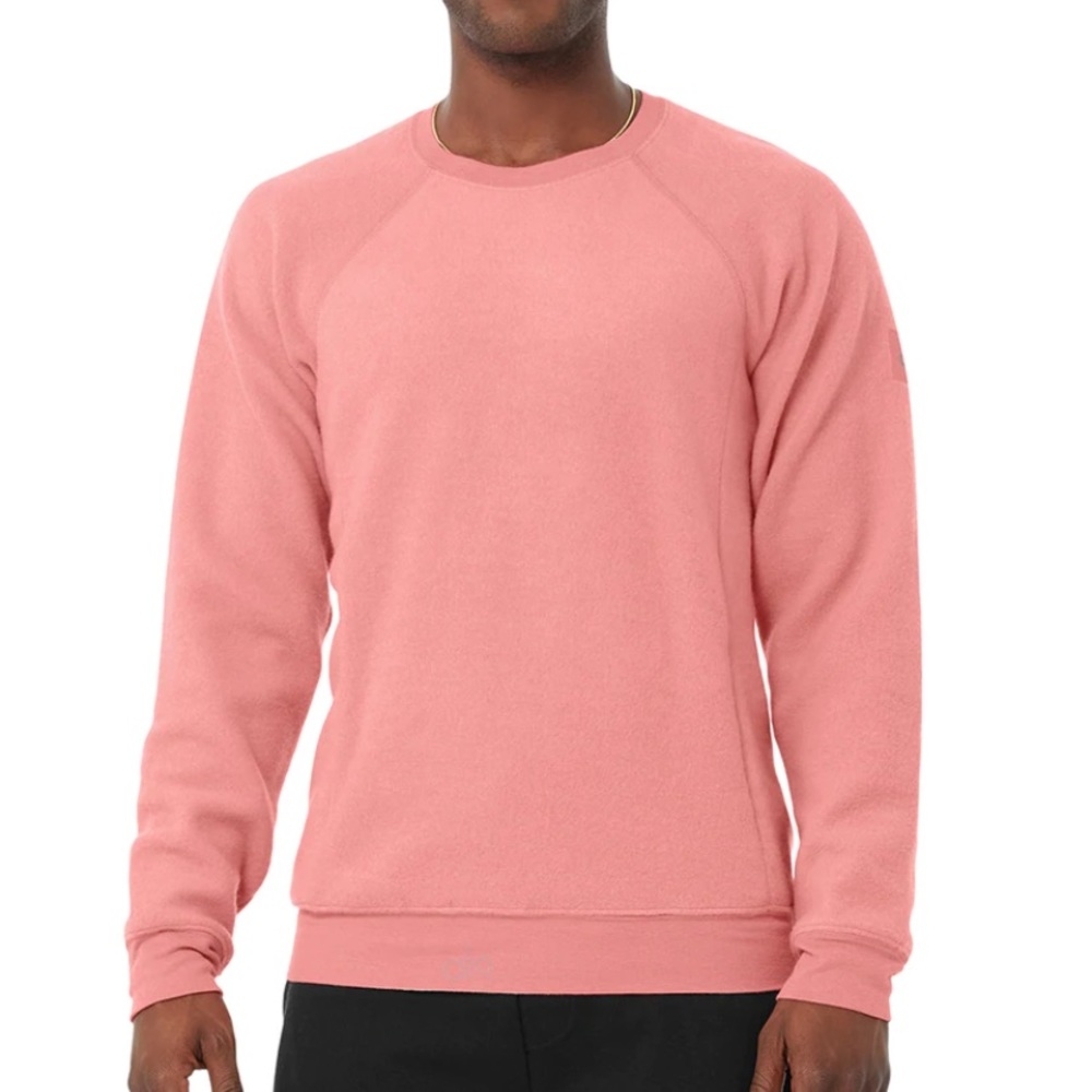 Alo yoga triumph sweater NWT size L in eraser pink color